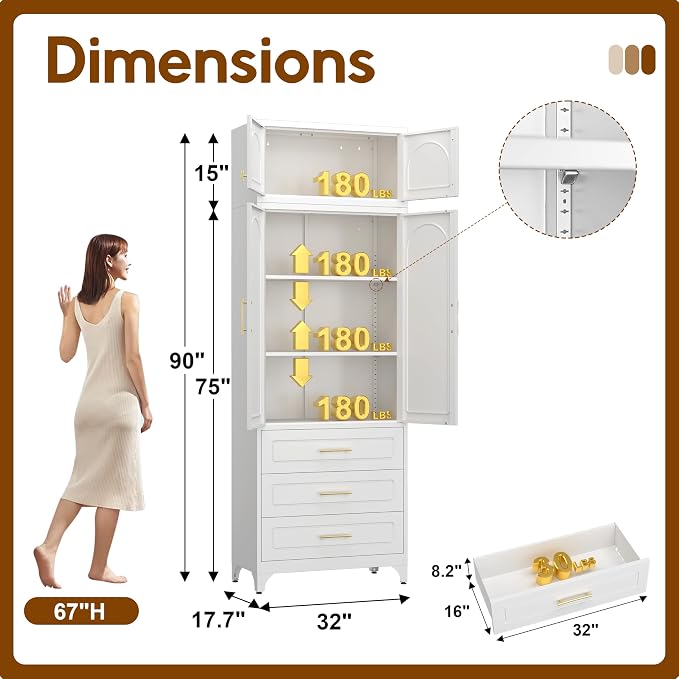 90" Pantry Kitchen Cabinet - Image 2