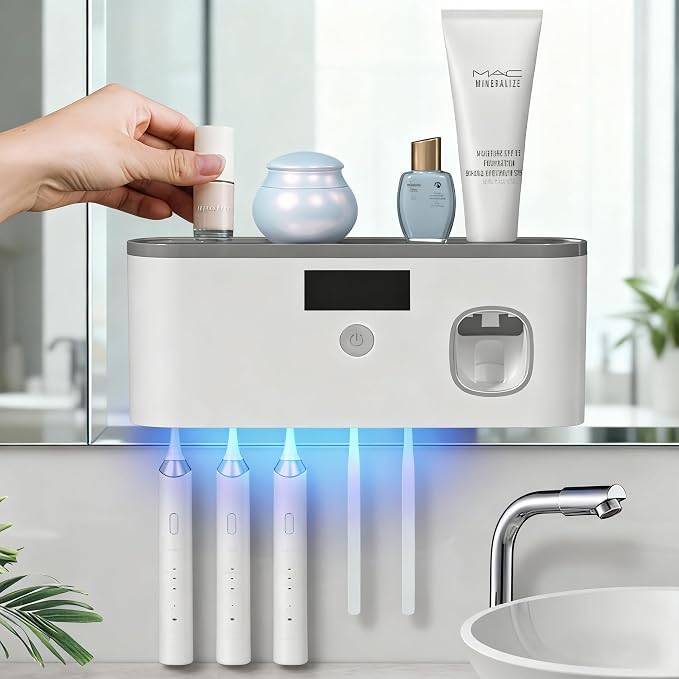 Toothbrush Holders for Bathrooms, Toothbrush Holder Wall Mounted by Coniengk