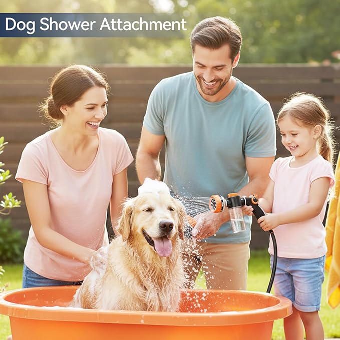 Dog Washing Hose Attachment, Pet Shower, Upgrade 8-in-1 Mode Dog Shower - Image 3