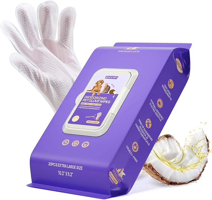 HICC PET Cleaning Deodorizing Glove Wipes by HICCPET