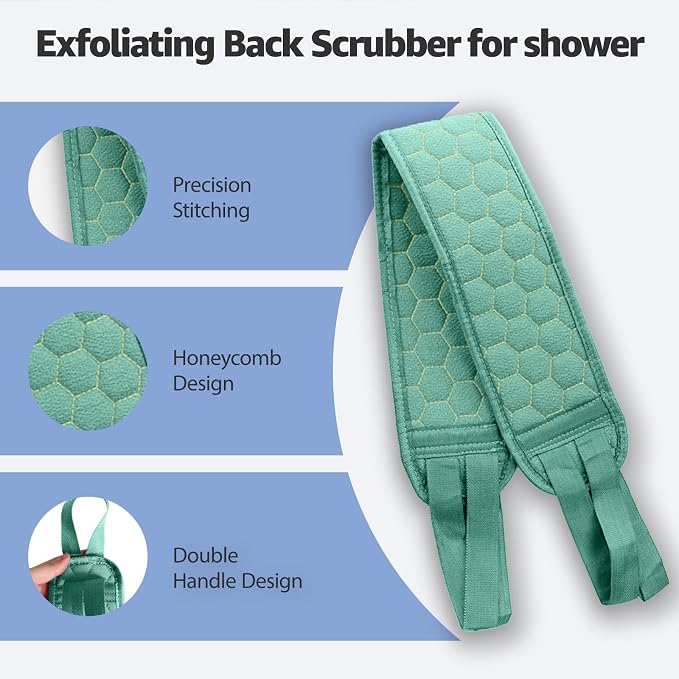 Back Scrubber for Shower with Handles, 40 Inch Extra Long Double-Sided - Image 3