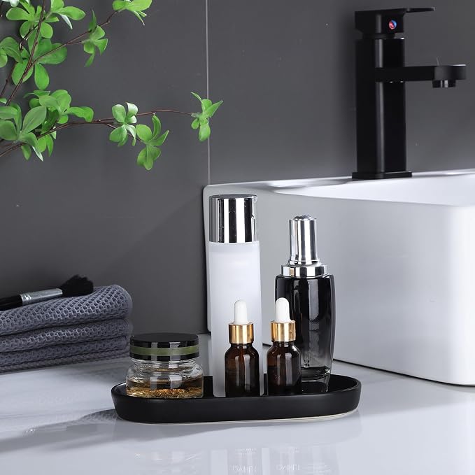 Matte Black Round Soap Dispenser Tray - Image 6