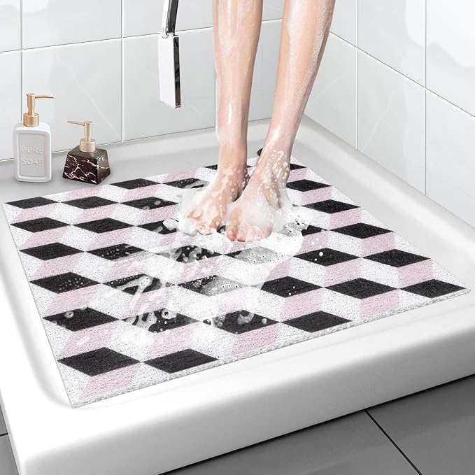 Square Shower Mat Non-Slip 24x 24 Inch, Soft Comfort Bath Mat by Unknown