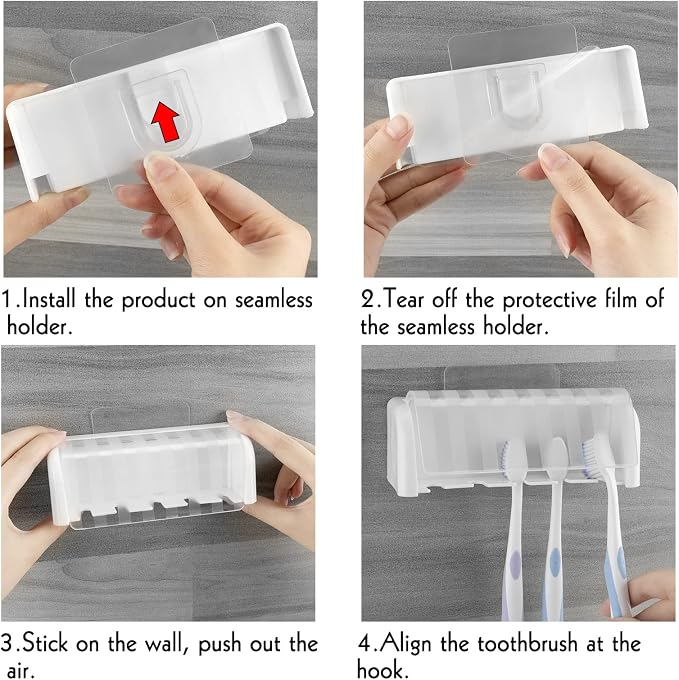5 Slots Wall Mount Toothbrush Holder - Image 4
