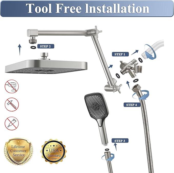 High Pressure Wide Rain Shower Head - Image 2