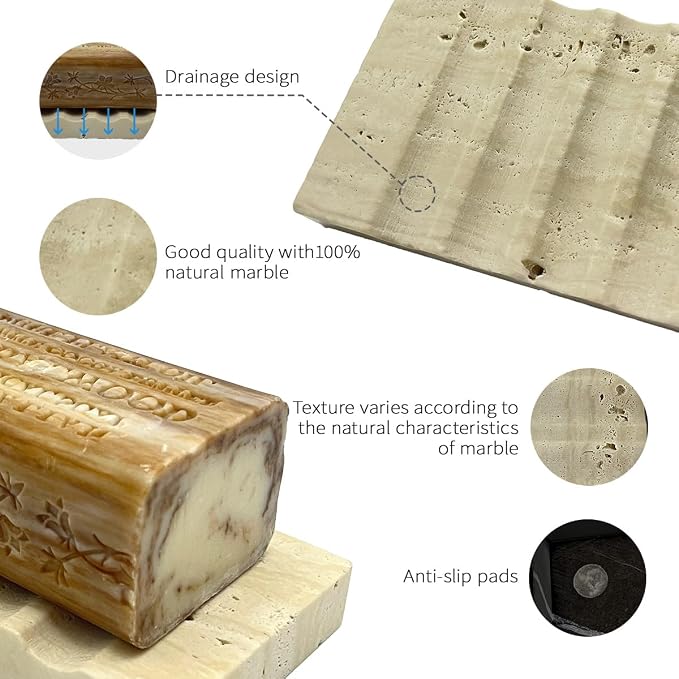 Real Travertine Marble Soap Dish - Image 3