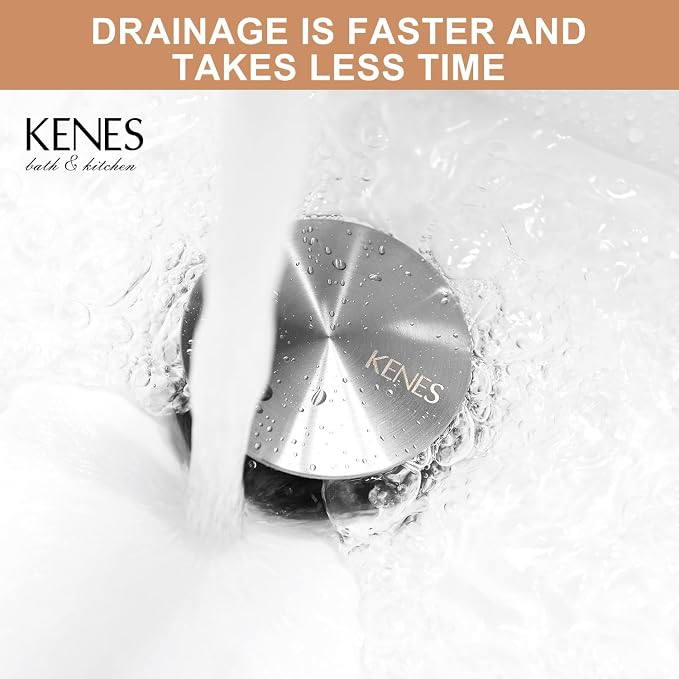 KENES Bathroom Vessel Sink Pop Up Drain Without Overflow Assembly, Lavatory - Image 5