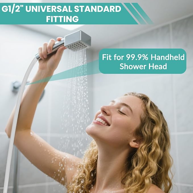 59 Inches Silicone Shower Hose, Ultra-Soft Anti-Kink Designed Handheld Shower - Image 4
