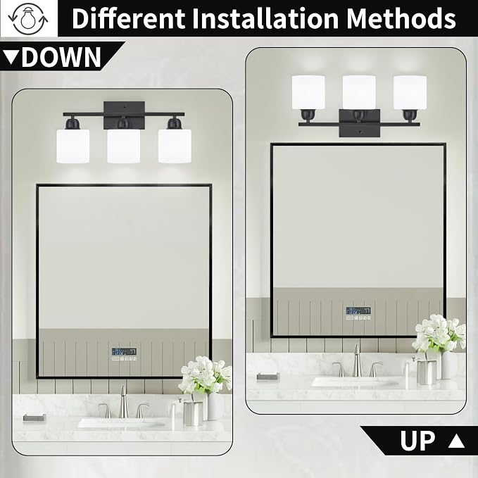 3-Light Bathroom Light Fixtures, Living Room, Vanity Table, E26 Base - Image 4