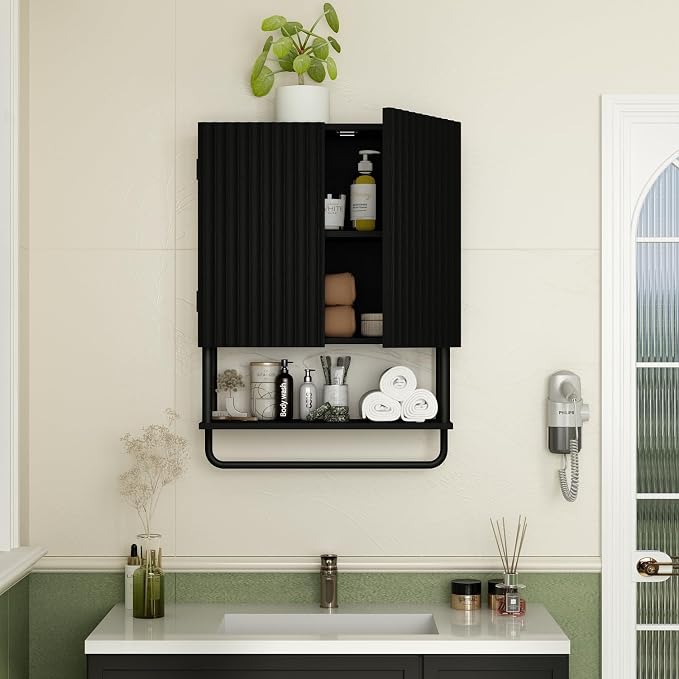 RUSTOWN Fluted Bathroom Wall Cabinet - Image 6
