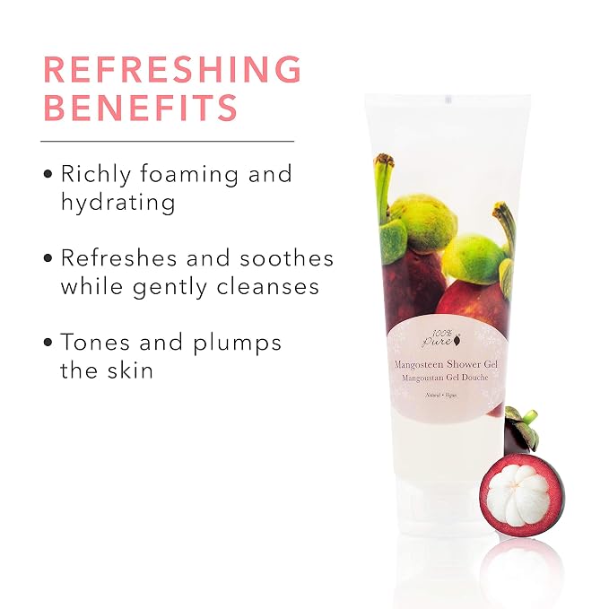 100% PURE Mangosteen Shower Gel Natural Foaming & Hydrating Body Wash - Image 3