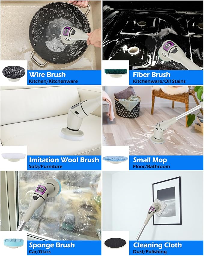 Electric Spin Scrubber Cordless Shower Cleaning Brush - Image 6