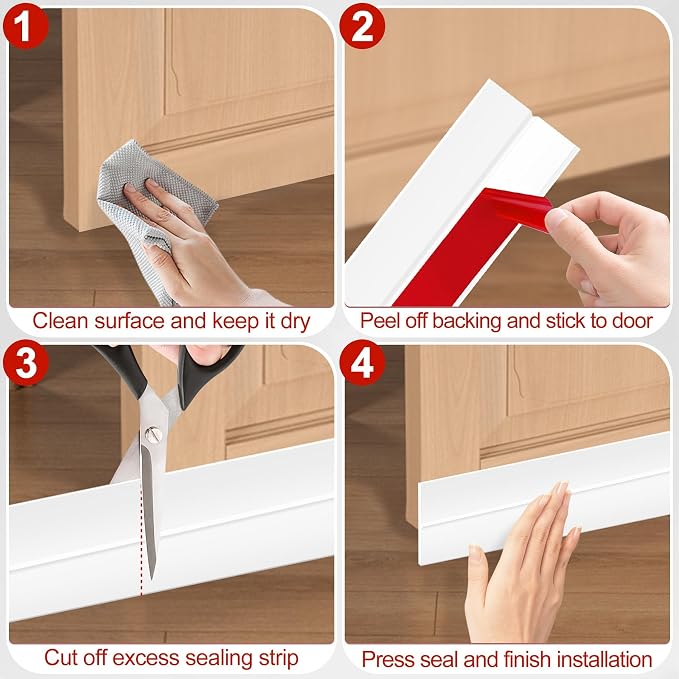 MYFAMIREA Door Weather Stripping 2IN x 40FT Door Draft Stopper Seal Tape - Image 5