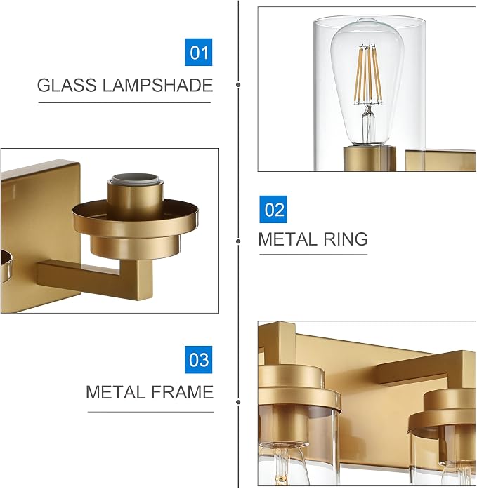 MELUCEE 6-Light Vanity Lights for Bathroom 45.3 Inches Length, Modern Bathroom - Image 6