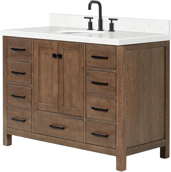 ARIEL Cambridge 48 Inch Single Oval Sink Bathroom Vanity - Image 4