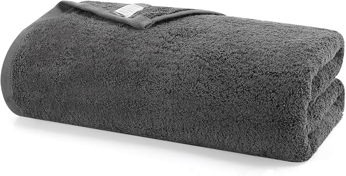 SEMAXE Grey Bath Towel, 100% Cotton Towel by SEMAXE