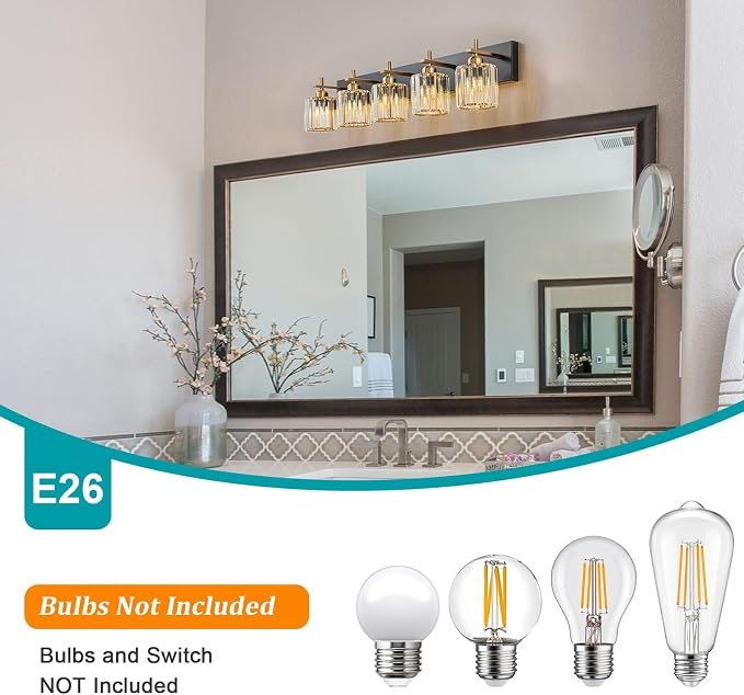 Modern Crystal Bathroom Vanity Lights, Crystal Wall Lighting - Image 6