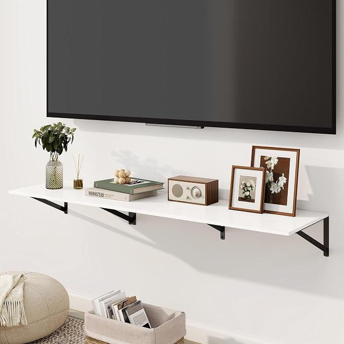 Fun Memories Floating Shelves for Wall, 12 Inch Deep Floating Shelves Set of 2 - Image 2