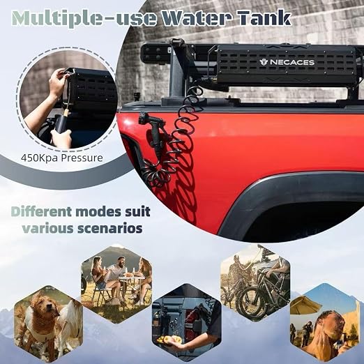 4.5Gallon Pressurized Water Tank, Portable Aluminum Camping Shower Water Storage - Image 4