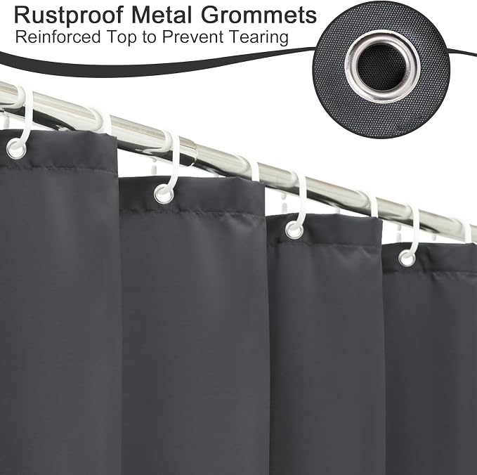 AooHome 96 inch Extra Long Solid Shower Curtain - Image 6