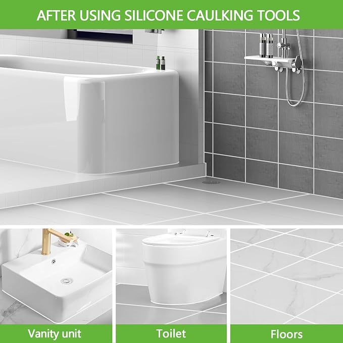 Caulking Tool 3 in 1 Caulking Grout Removal Sealant Finishing Tool Bathtub Caulk - Image 6