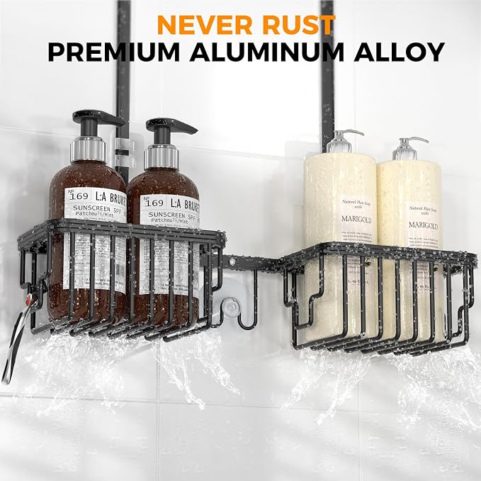 REINHARDT Aluminum Shower Caddy Hanging Adjustable Shower Caddy, Rustproof - Image 3