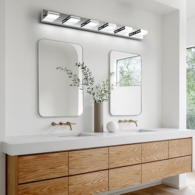 SineRise LED Modern Bathroom Vanity Light Fixtures, Chrome Modern Acrylic - Image 5