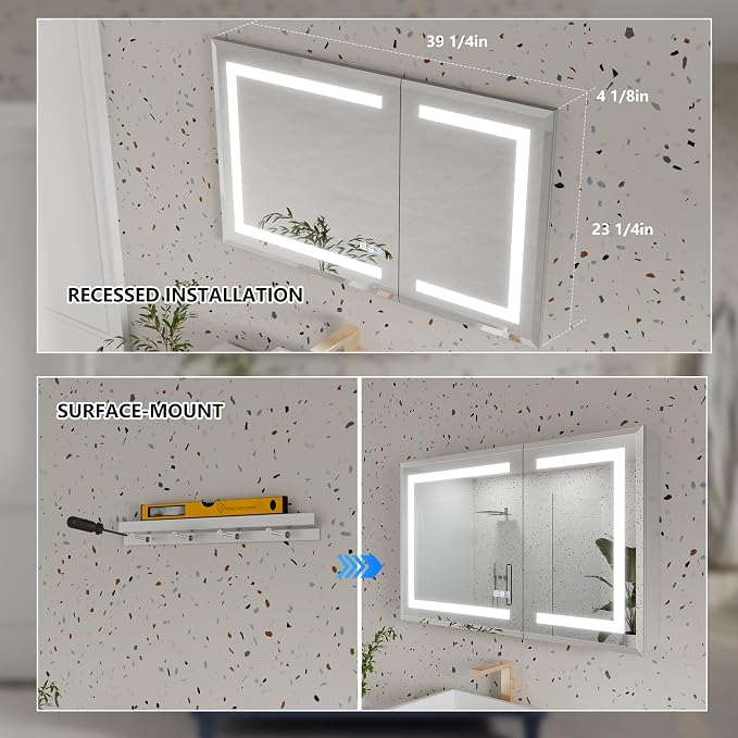 GroGro LED Lighted Bathroom Medicine Cabinet - Image 9