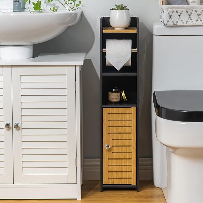 AOJEZOR Toilet Paper Holder Stand: Small Bathroom Storage Cabinet by AOJEZORBathroomCabinets