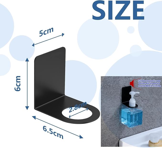 Adhesive Soap Bottle Dispenser Holder Wall Mount - Image 2