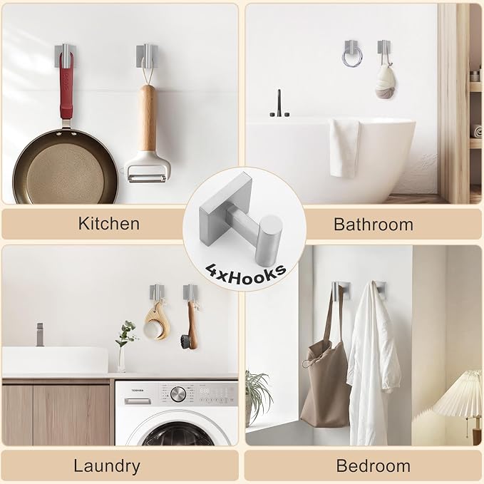 10 Pieces Bathroom Hardware Set Brushed Nickel Towel Bar Set Includes 23.6” - Image 5