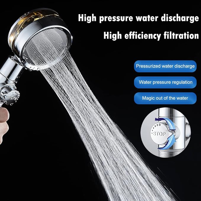 High Pressure Shower Heads, Handheld Turbo Fan Shower, Hydro Jet Shower Head - Image 3