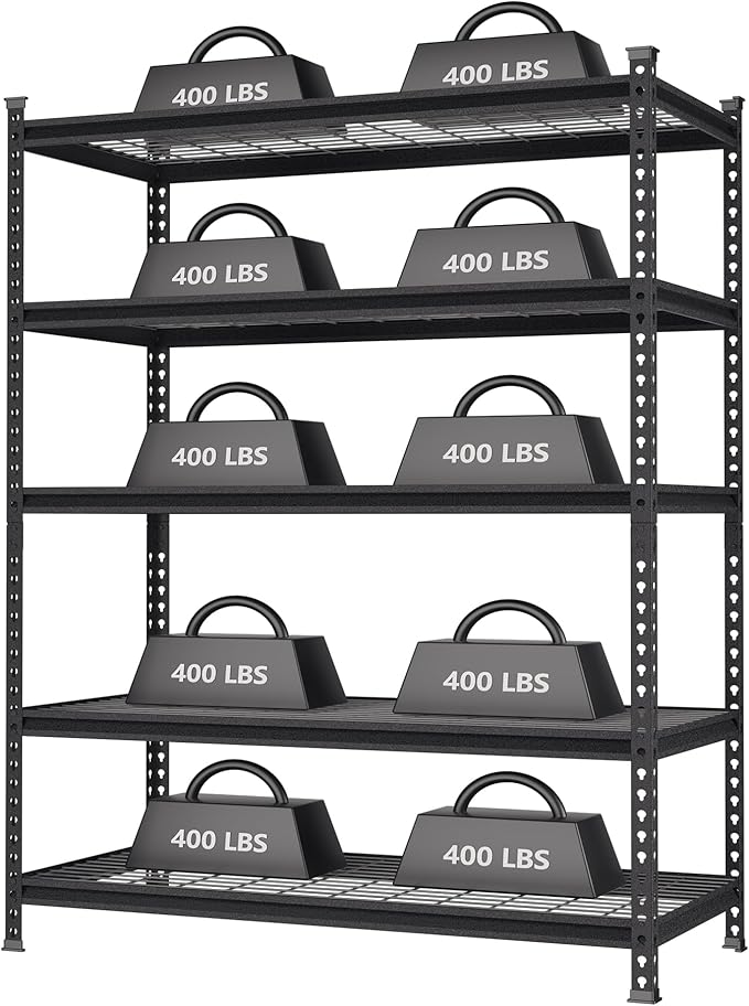 WORKPRO 5-Tier Metal Storage Shelving Unit, 48”W x 24”D x 72”H, Adjustable by WORKPRO