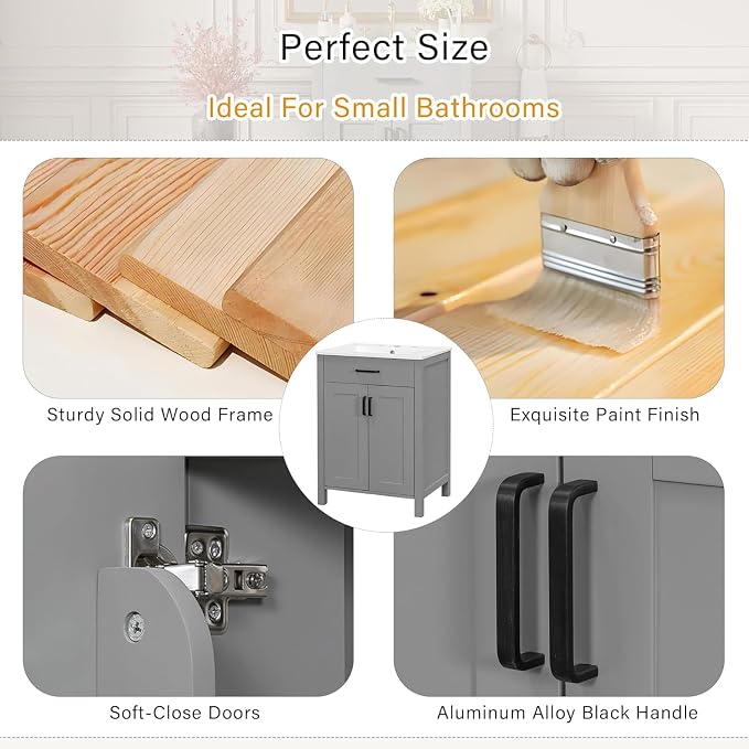 Linique 24" Bathroom Vanity - Image 6