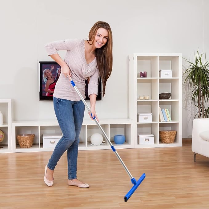 18" Floor Squeegee with 43" Adjustable Aluminum Handle Light Duty Magic Broom - Image 6