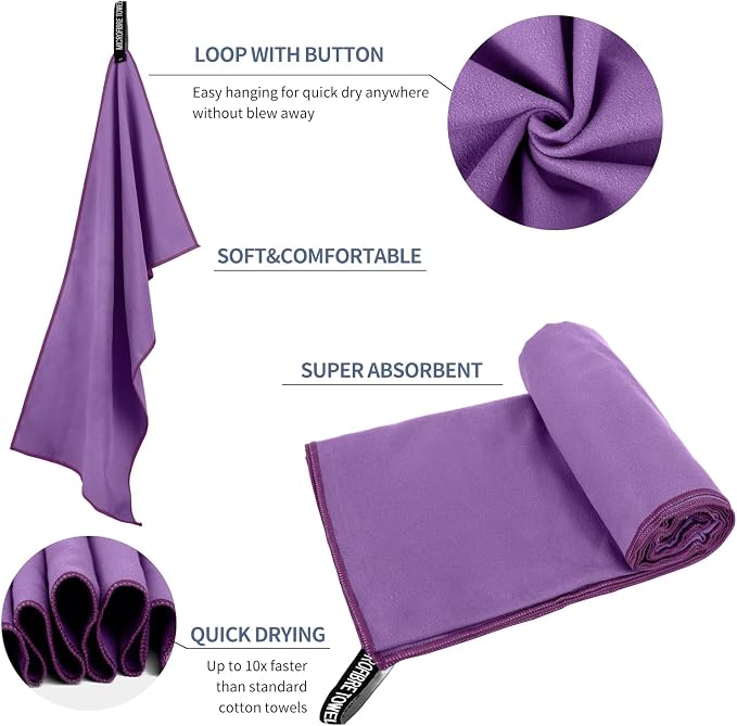 Microfiber Travel Towel, Soft Lightweight Quick Dry Towel, Super Absorbent - Image 4