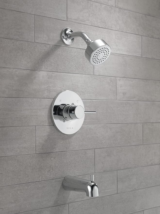 Delta Faucet Modern Single-Handle Chrome Tub and Shower Trim Kit, Shower Faucet - Image 8
