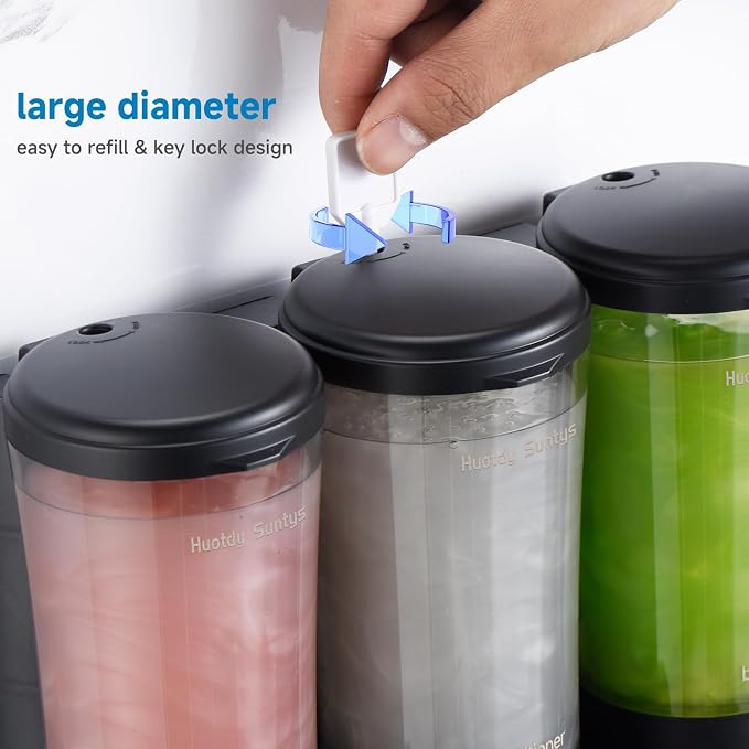 Shampoo and Conditioner Dispenser No Drill Shower Soap Dispenser Wall Mounted - Image 6