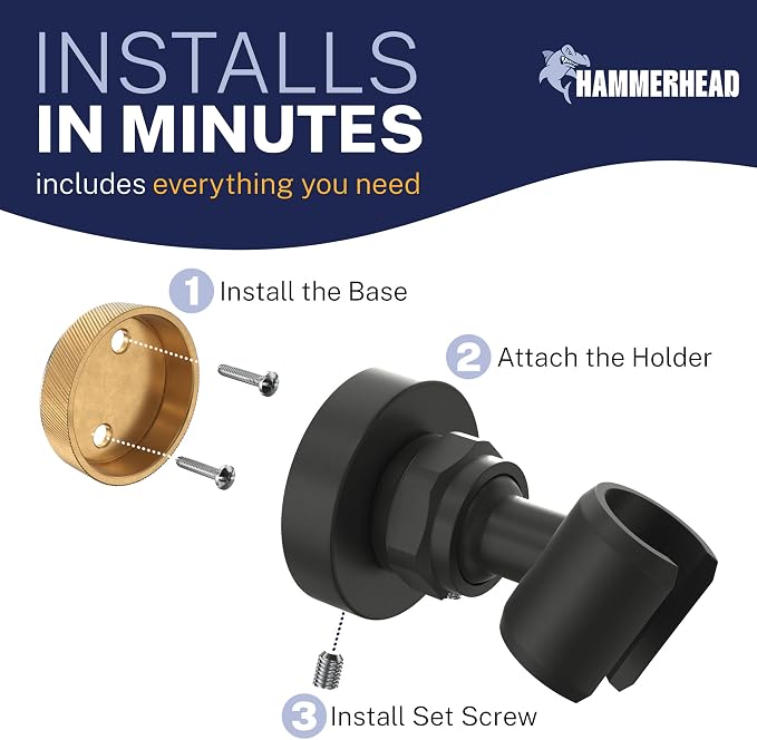 HammerHead Showers Solid Metal Handheld Showerhead Holder Wall Mount, - Image 5