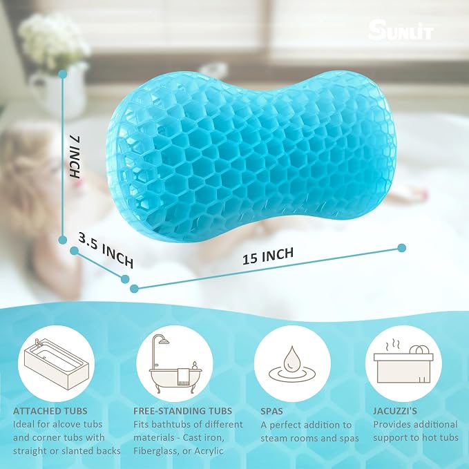Sunlit Bath Jello Mini Gel Bath Pillows, Lumbar Pillow - Image 3