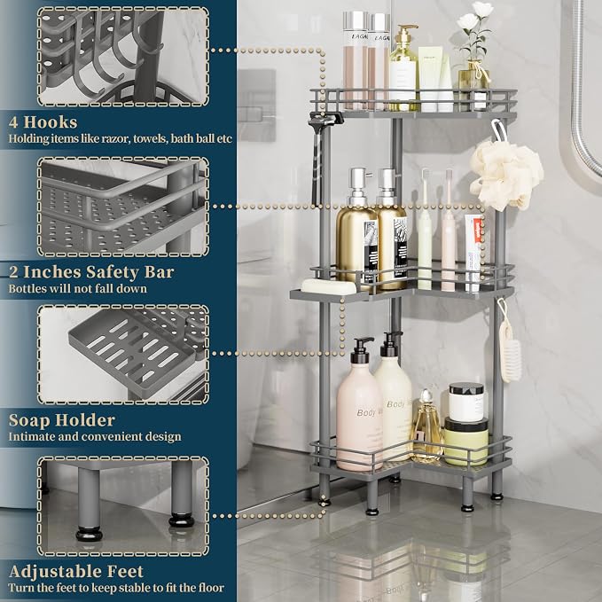 Consumest Corner Shower Caddy Standing - Image 3