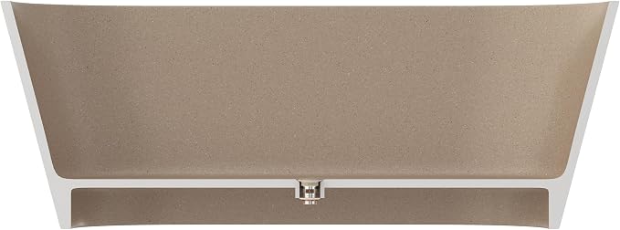 Stone Resin Freestanding Bathtub 59", Terrazzo Bathtub Soaking Tub, Solid - Image 8