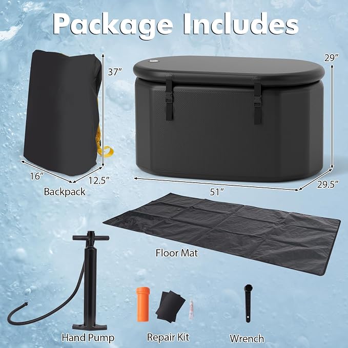 Goplus XL 129 Gal Oval Ice Bath Tub - Image 7