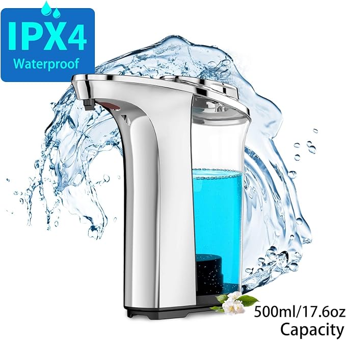 Automatic Soap Dispenser, Touchless Sensor Hand Soap Dispenser 17oz/500ml Silver - Image 8