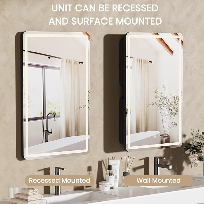 24x36 Inch LED Lighted Medicine Cabinet - Image 9