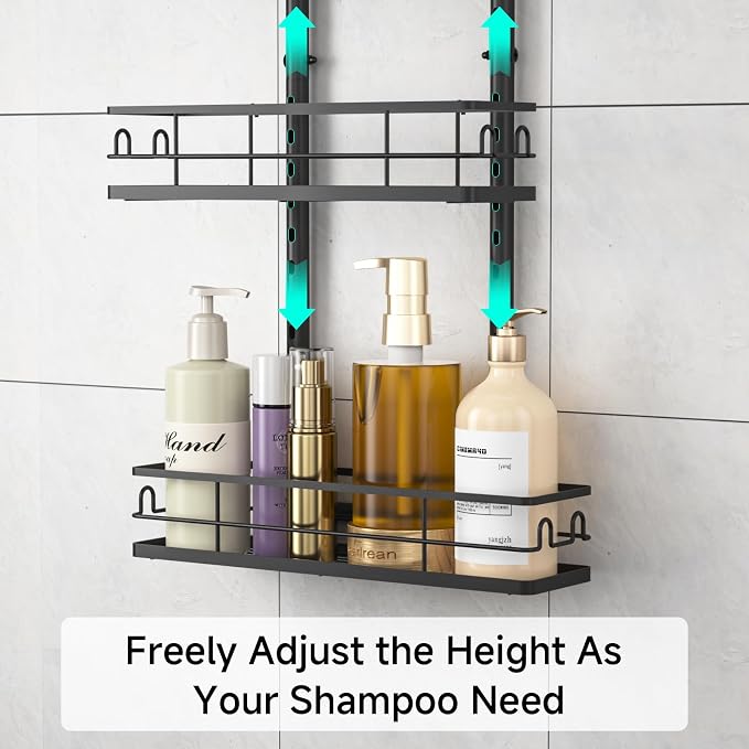 Shower Caddy Hanging Rustproof, 4 Tier Adjustable Hanging Shower Caddy Over - Image 4