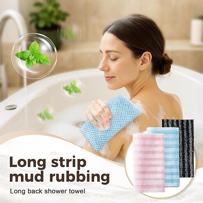 Exfoliating Shower Towel, 2026 Upgraded Exfoliating Washcloth, Body Back - Image 4