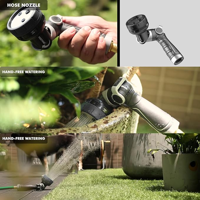 RESTMO 2-IN-1 Garden Hose Nozzle, Heavy Duty Metal Water Hose Nozzle - Image 2
