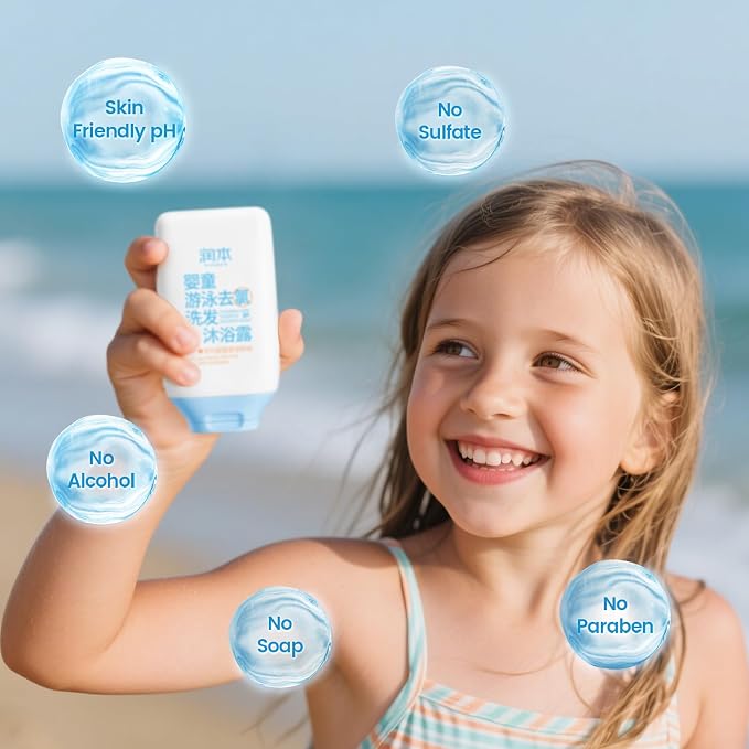 RUNBEN Kids Swim 2-in-1 Shampoo & Body Wash, After Swim Care - Image 4