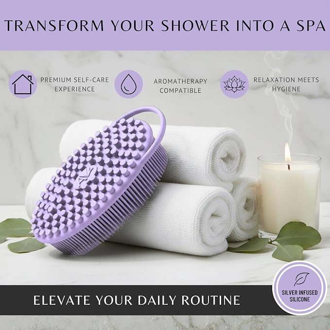 Silver Infused Silicone Body Scrubber Shower - Image 7